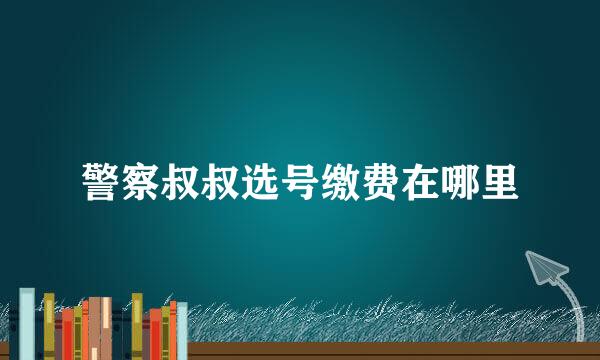 警察叔叔选号缴费在哪里