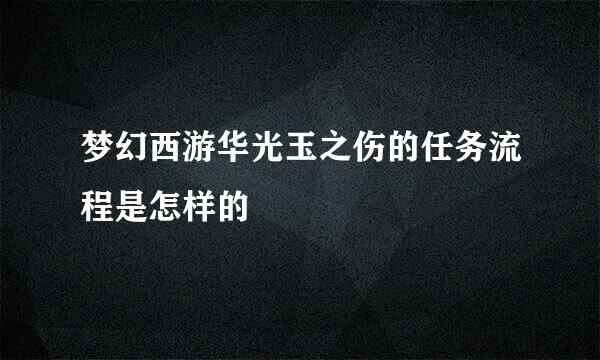 梦幻西游华光玉之伤的任务流程是怎样的