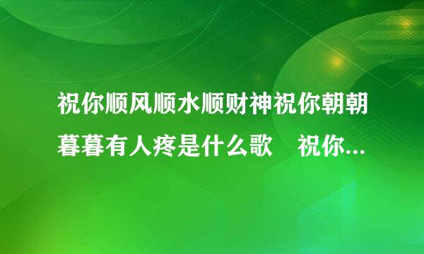 祝你顺风顺水顺财神祝你朝朝暮暮有人疼是什么歌 祝你顺风顺水顺财神的完整歌词