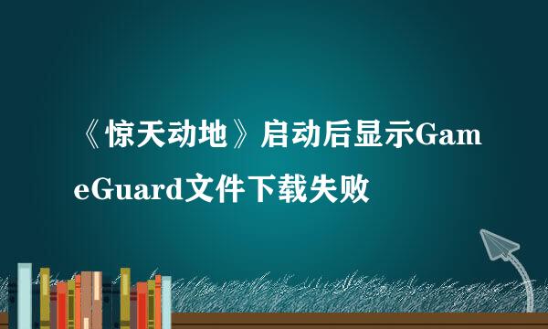 《惊天动地》启动后显示GameGuard文件下载失败