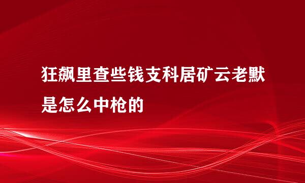 狂飙里查些钱支科居矿云老默是怎么中枪的