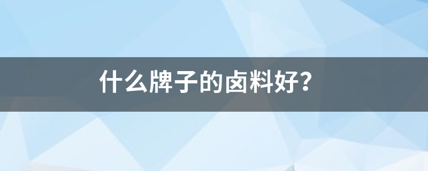 什么牌子的卤料好？