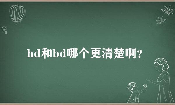 hd和bd哪个更清楚啊？