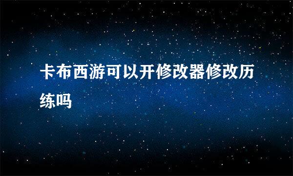 卡布西游可以开修改器修改历练吗