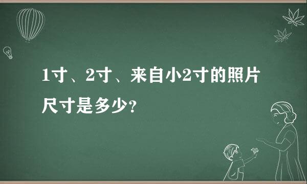 1寸、2寸、来自小2寸的照片尺寸是多少？