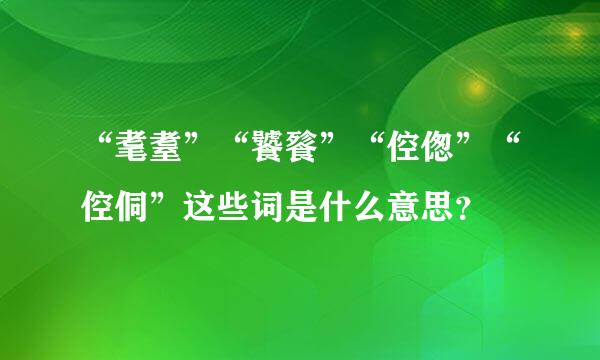 “耄耋”“饕餮”“倥偬”“倥侗”这些词是什么意思？