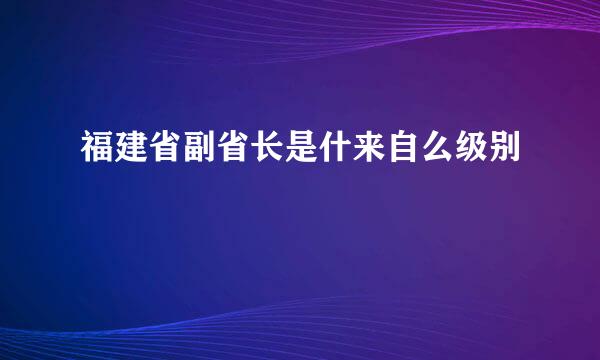 福建省副省长是什来自么级别