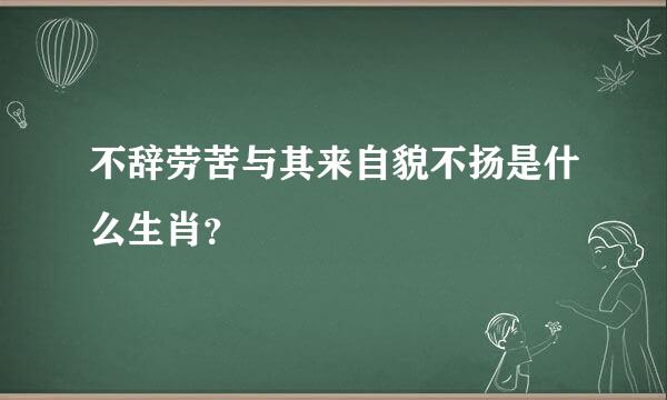 不辞劳苦与其来自貌不扬是什么生肖？