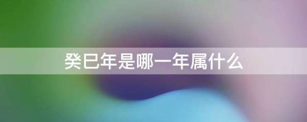 癸巳年是哪一年属什么