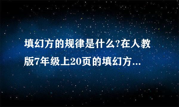 填幻方的规律是什么?在人教版7年级上20页的填幻方的规律,以及它的应用,