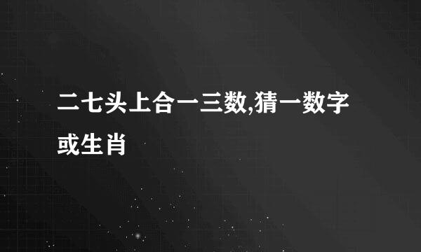 二七头上合一三数,猜一数字或生肖