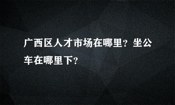 广西区人才市场在哪里？坐公车在哪里下？