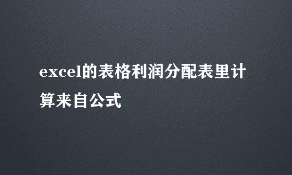 excel的表格利润分配表里计算来自公式