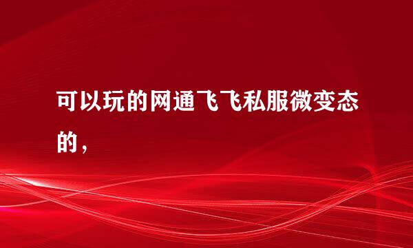 可以玩的网通飞飞私服微变态的，