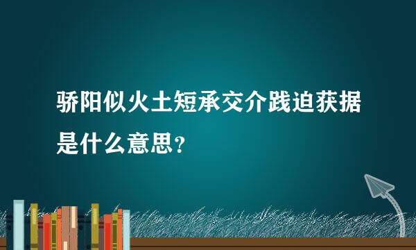 骄阳似火土短承交介践迫获据是什么意思？