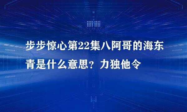 步步惊心第22集八阿哥的海东青是什么意思？力独他令