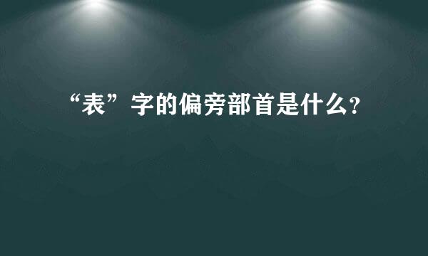 “表”字的偏旁部首是什么？