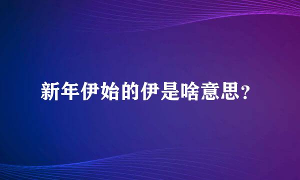 新年伊始的伊是啥意思？