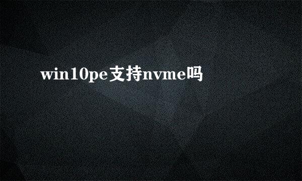 win10pe支持nvme吗