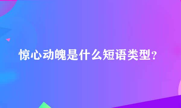 惊心动魄是什么短语类型？