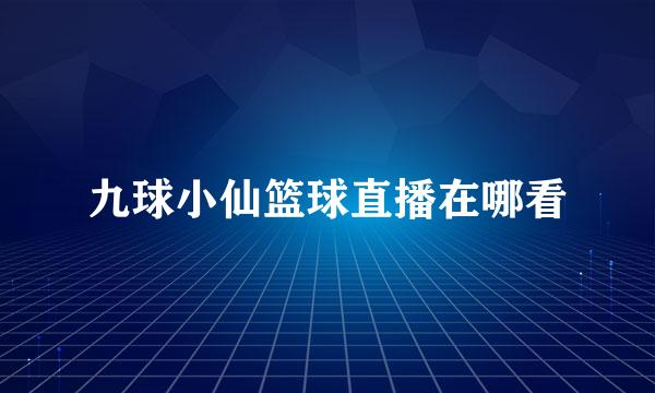 九球小仙篮球直播在哪看