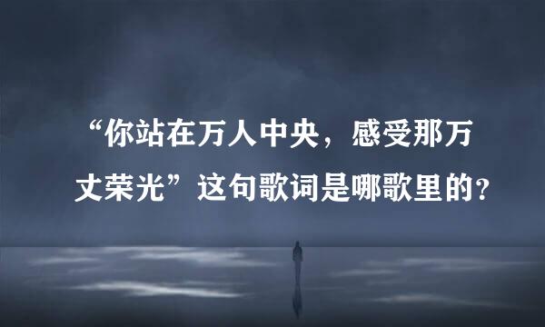 “你站在万人中央，感受那万丈荣光”这句歌词是哪歌里的？