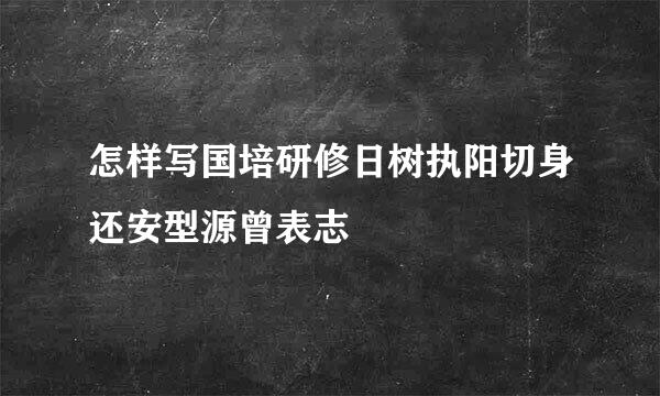 怎样写国培研修日树执阳切身还安型源曾表志