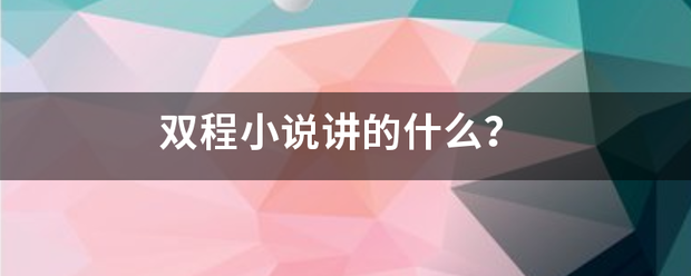 双程小说讲的什么来自？