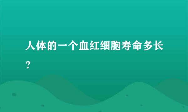 人体的一个血红细胞寿命多长？