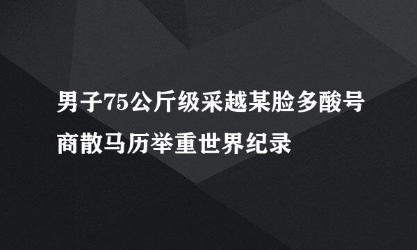 男子75公斤级采越某脸多酸号商散马历举重世界纪录