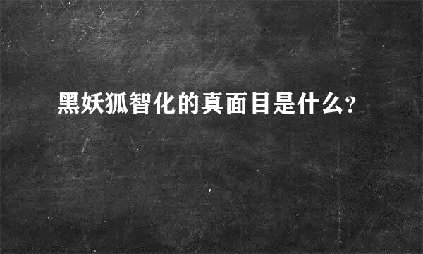 黑妖狐智化的真面目是什么？