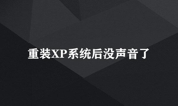 重装XP系统后没声音了