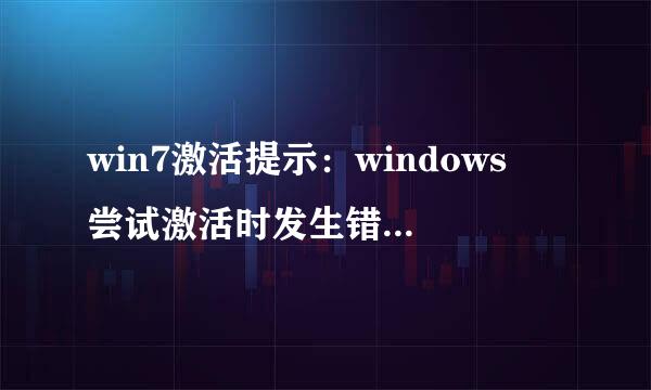 win7激活提示：windows 尝试激活时发生错误。错误代码0xC004E003。 怎么办？