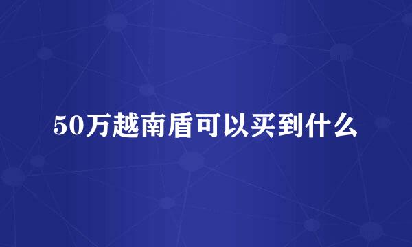 50万越南盾可以买到什么