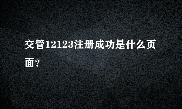 交管12123注册成功是什么页面？