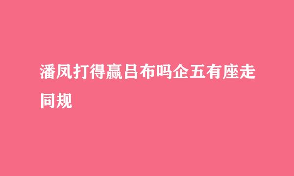 潘凤打得赢吕布吗企五有座走同规