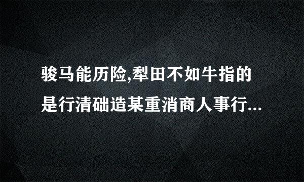 骏马能历险,犁田不如牛指的是行清础造某重消商人事行政中的什么原则