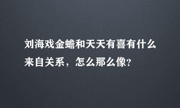 刘海戏金蟾和天天有喜有什么来自关系，怎么那么像？