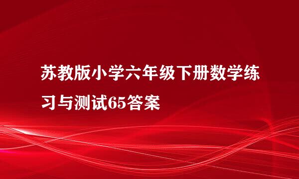 苏教版小学六年级下册数学练习与测试65答案