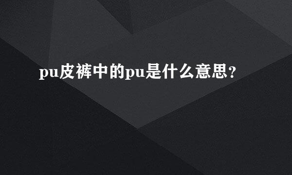 pu皮裤中的pu是什么意思？