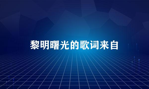 黎明曙光的歌词来自