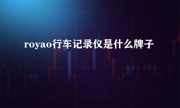 royao行车记录仪是什么牌子