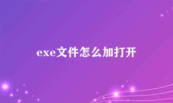 exe文件怎么加打开