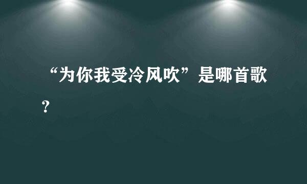 “为你我受冷风吹”是哪首歌？