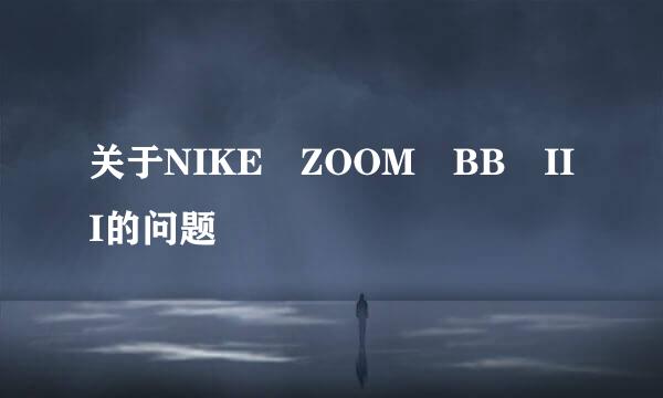 关于NIKE ZOOM BB III的问题