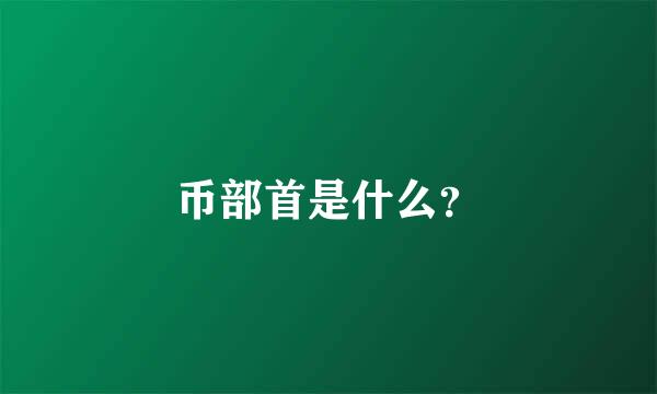 币部首是什么？