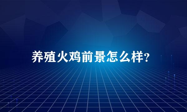 养殖火鸡前景怎么样？