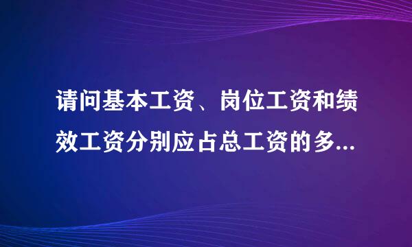 请问基本工资、岗位工资和绩效工资分别应占总工资的多少比例？