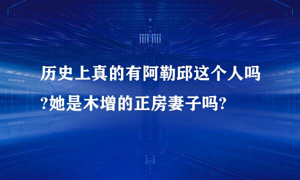 历史上真的有阿勒邱这个人吗?她是木增的正房妻子吗?