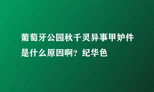 葡萄牙公园秋千灵异事甲妒件是什么原因啊？纪华色